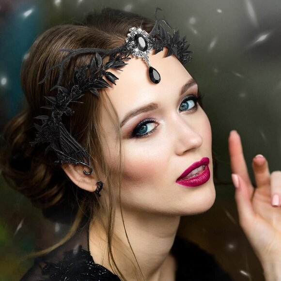 Fairy Leaf Headband Elf Ear Cuffs Crown Cosplay Accessories for Women main image 6